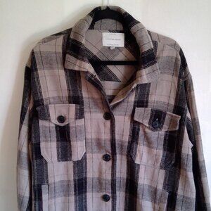 Lucky Brand Shirt Jacket oversized plaid womens size Large